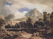 John varley jnr Suburs of an ancient city (mk47) oil on canvas